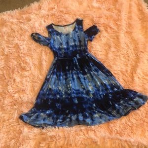 Girls Justice blue tie-dye dress